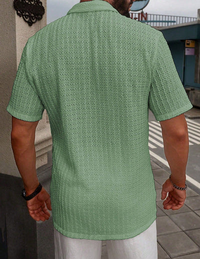 Camisa Casual de Rayas para Hombre con Cuello Solapa y Manga Corta - Image 23