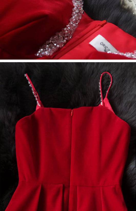 Vestido Princesa Terciopelo Rojo Escote Profundo Espalda Descubierta - Image 17
