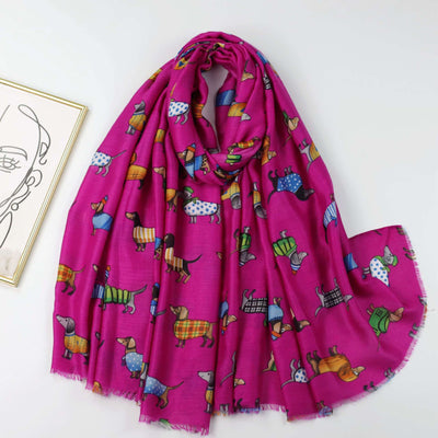 Pañoleta de Satén Estampada con Perro Salchicha - Image 20