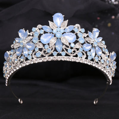 Corona Nupcial de Cristal Verde Brillante con Aleación y Incrustaciones - Image 57