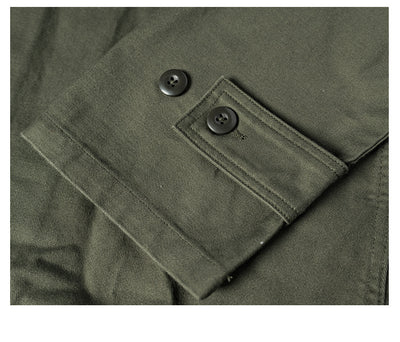 Camisa de Trabajo Algodón Satinado Verde Oliva para Hombre - Image 19