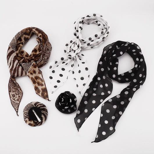 Pañuelo de Seda Estampado Leopardo y Lunares - Diseño Premium Rosa - Image 10