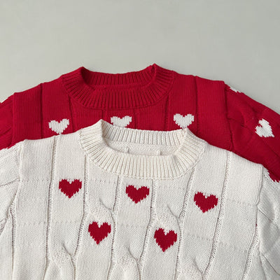 Suéter Infantil de Algodón Niño y Niña Cuello Redondo Rojo - Image 11