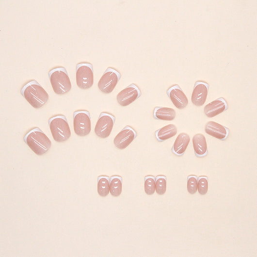 Uñas Postizas Francesas Clásicas Blancas Desmontables - Image 6
