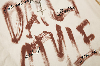 Playera Manga Larga Hip Hop con Letras Fuzzy y Cadena para Hombre - Image 35