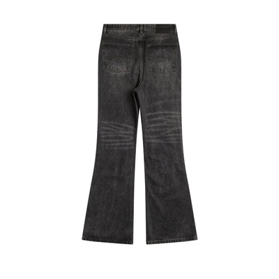 Jeans Negros Delavados Acampanados para Hombre - Image 10