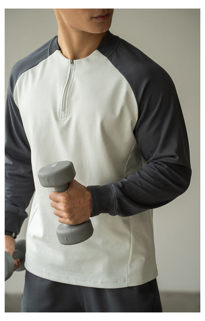 Playera Manga Larga con Cierre y Contraste de Colores para Hombre - Image 28
