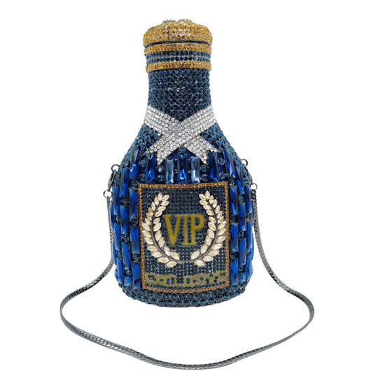 Bolso de Cena Elegante con Diseño de Botella de Champagne y Mano de Diamantes - Image 16