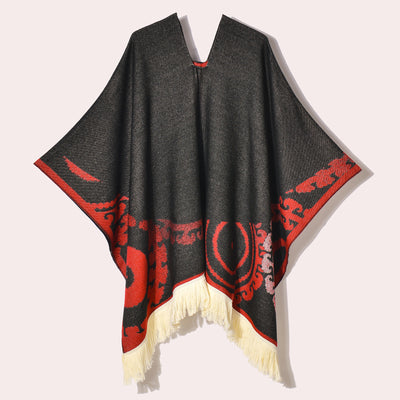 Poncho Denim Estilo Western con Flecos - Abrigo Cálido Unisex para Exteriores - Image 77