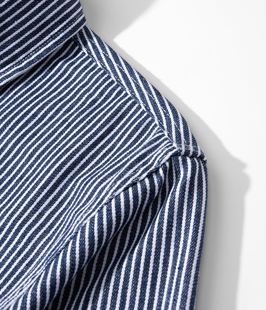 Camisa Retro de Rayas Verticales Manga Larga para Hombre - Image 42