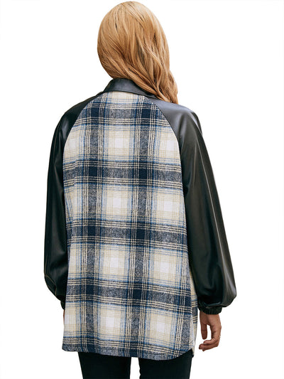 Chaqueta Casual de Cuadros con Paneles Sueltos y Bolsillos Dobles - Image 18