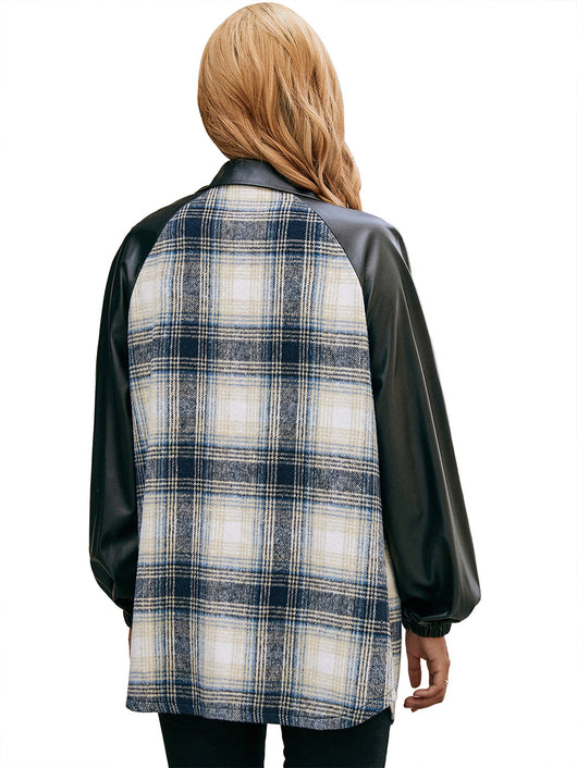 Chaqueta Casual de Cuadros con Paneles Sueltos y Bolsillos Dobles - Image 18