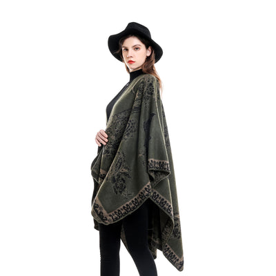 Poncho Cuadros Elegante para Viajes Invierno - Abrigo Cálido y Sofisticado - Image 57