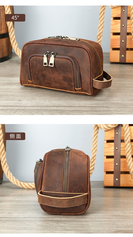 Bolso Retro Cuero Crazy Horse Neutro Multifuncional - Image 11