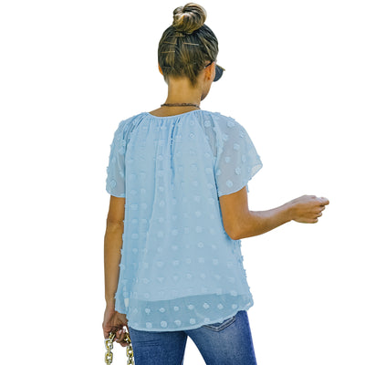 Blusa de Lunares en Gasa Manga Corta para Mujer - Image 31