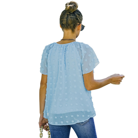Blusa de Lunares en Gasa Manga Corta para Mujer - Image 31