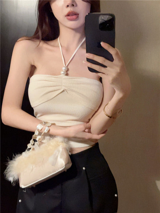 Top Halter Sexy Tubo con Tirantes - Diseño Francés Otoño - Image 30