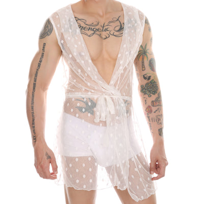 Bata de Dormir Transparente con Encaje para Hombre - Image 30