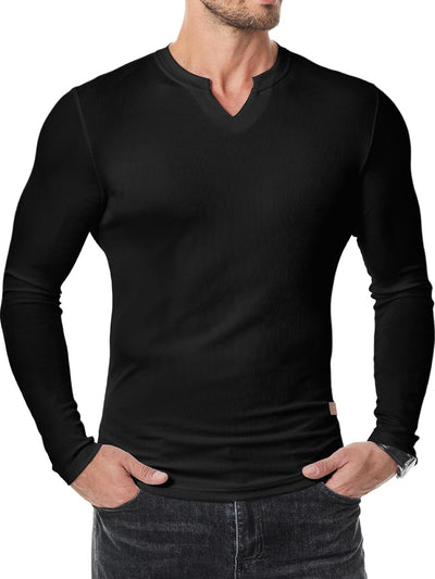 Camiseta Manga Larga Hombre Otoño Invierno - Diseño Sólido Casual - Image 18