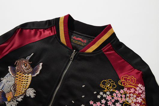 Chaqueta de Algodón para Hombre con Bordado de Koi - Image 16