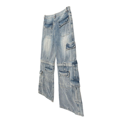 Overol Denim Vintage Desgastado con Bolsillos Múltiples y Doble Uso - Image 15