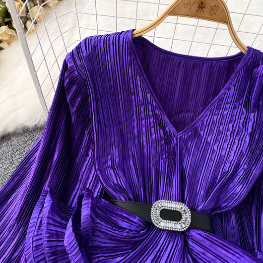 Blusa Suelta con Cuello V, Mangas Largas y Volantes en Bajo - Image 45