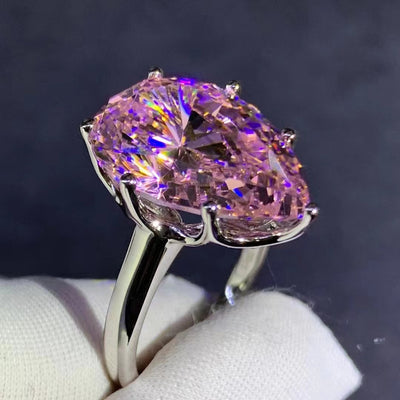 Anillo de Diamante Talla Gota en Circón Amarillo de Alto Carbono - Image 21
