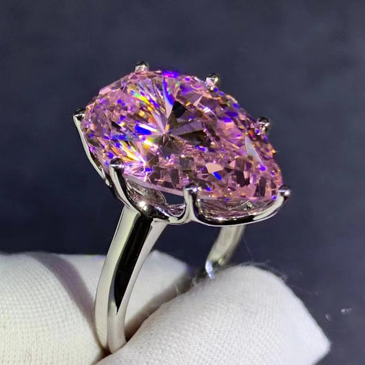 Anillo de Diamante Talla Gota en Circón Amarillo de Alto Carbono - Image 21