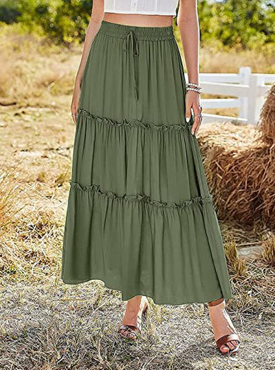 Vestido Maxi Plisado de Cintura Alta Elástica para Mujer - Image 36
