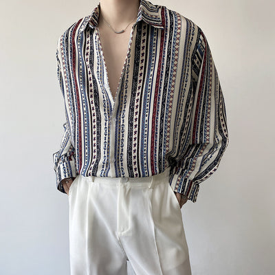 Camisa Retro Europea de Manga Larga para Vacaciones - Image 29