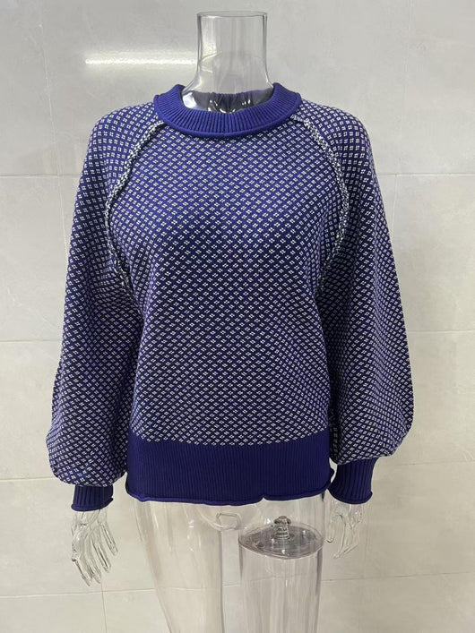 Suéter Tejido Jacquard Cuello Redondo para Otoño e Invierno - Image 22