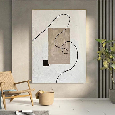 Cuadro Minimalista Blanco y Negro - Arte Abstracto para Sala de Estar - Image 20
