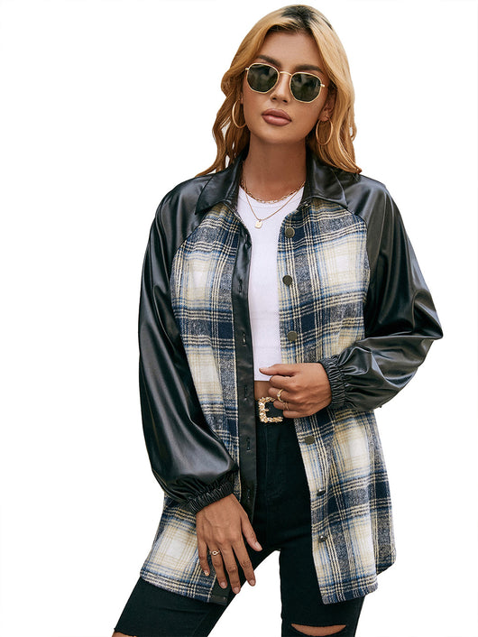 Chaqueta Casual de Cuadros con Paneles Sueltos y Bolsillos Dobles - Image 19