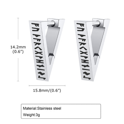 Arete Triangular de Acero Inoxidable con Símbolo Viking Geométrico - Image 18
