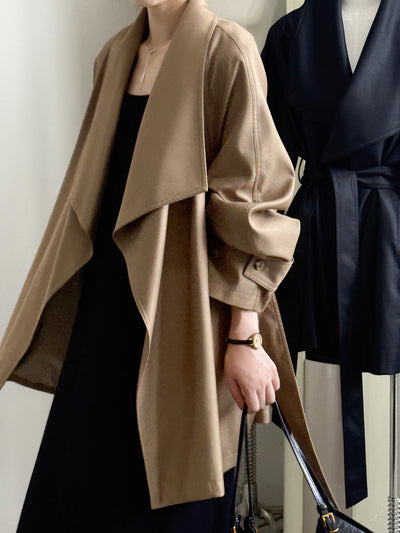 Chaqueta Cortavientos Suelta con Solapa Ancha para Mujer - Colección Otoño - Image 16