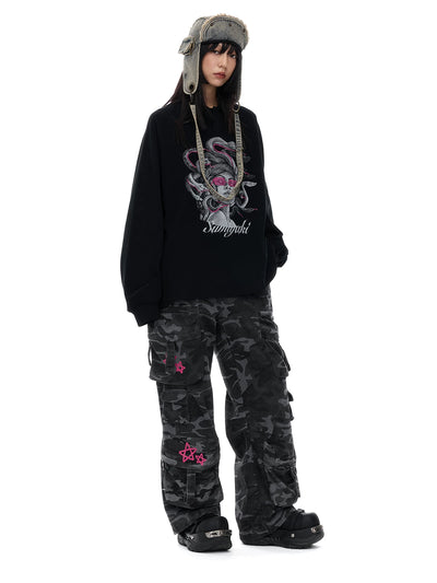 Suéter Polo Manga Larga Medusa Serpiente Otoño Invierno Negro - Image 8