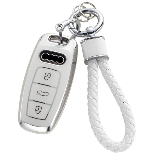 Funda Protectora para Llaves de Auto con Diseño Plateado y Llavero Elegante - Image 16