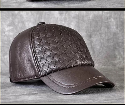 Gorra de Beisbol Invierno Cuero Genuino Piel de Cabra para Hombre - Image 15