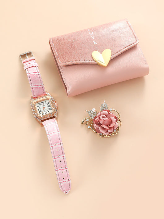 Juego de Regalo: Cinturón Cartera, Broche y Reloj para Dama - Image 10