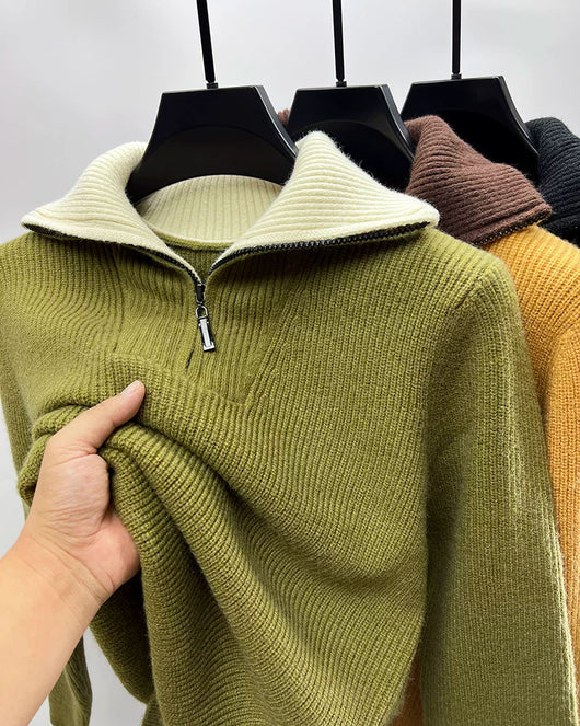 Suéter Abrigo Hombre Invierno Cuello Solapa Alto - Image 10