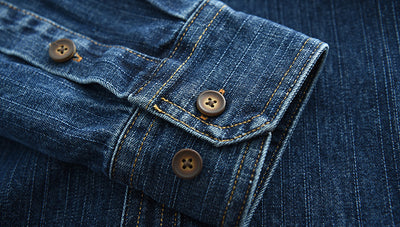 Camisa de Trabajo Denim Grueso Oversized Manga Larga para Hombre - Image 22