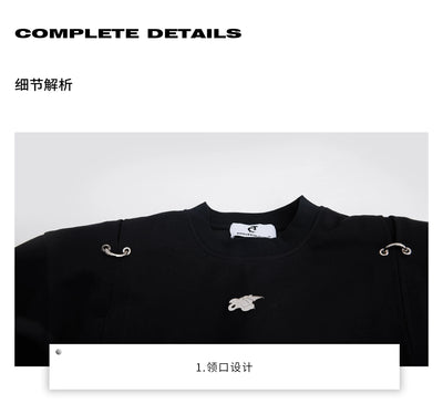 Camiseta Manga Corta con Detalles Metálicos y Hombreras Acolchadas para Hombre - Image 18