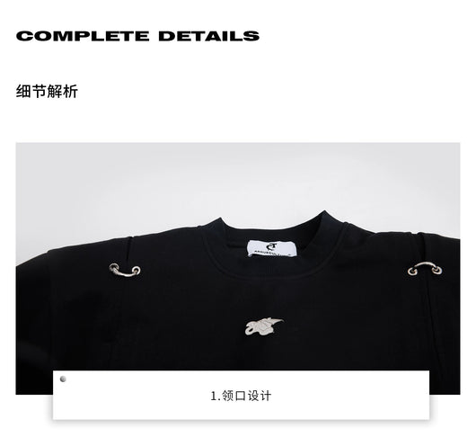 Camiseta Manga Corta con Detalles Metálicos y Hombreras Acolchadas para Hombre - Image 18