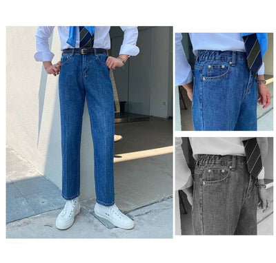 Jeans Slim Fit Estilo Retro Británico para Hombre - Image 29