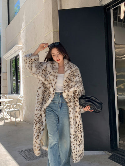 Abrigo Trench Tejido Coreano con Cuello Volante y Detalles de Piel - Image 9