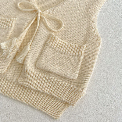Chaleco Cardigan Tejido para Niños con Borlas - Image 48