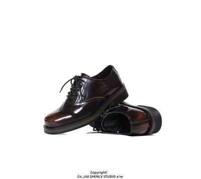 Zapatos de Cuero Bicolor con Suela Gruesa para Hombre - Casual y Profesional - Image 13