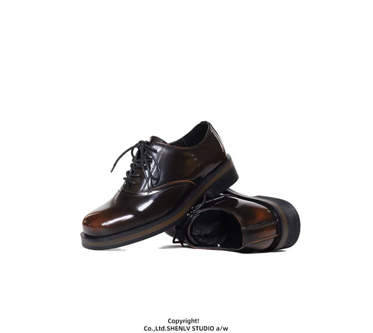 Zapatos de Cuero Bicolor con Suela Gruesa para Hombre - Casual y Profesional - Image 13