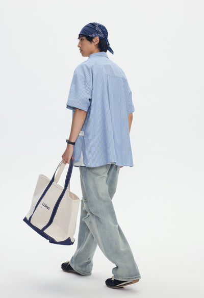 Overol Rayado con Manga Corta Unisex - Image 19