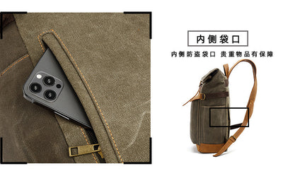 Mochila de Cuero Crazy Horse para Viajes - Bolsa Multifuncional Hombre con Compartimento Laptop - Image 18